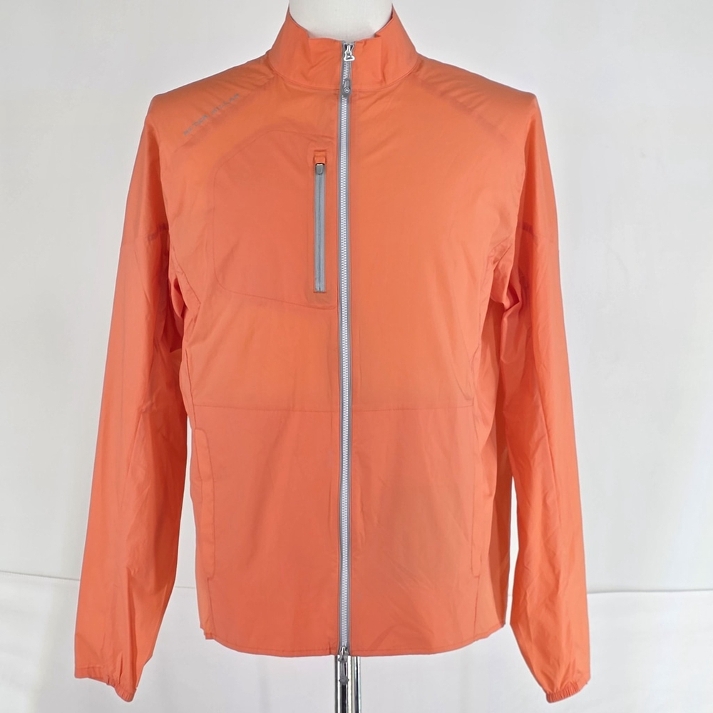 Quiet Luxury NWT Peter Millar Hyperlight Gust Jacket Men’s M Orange Windproof - Picture 11 of 14